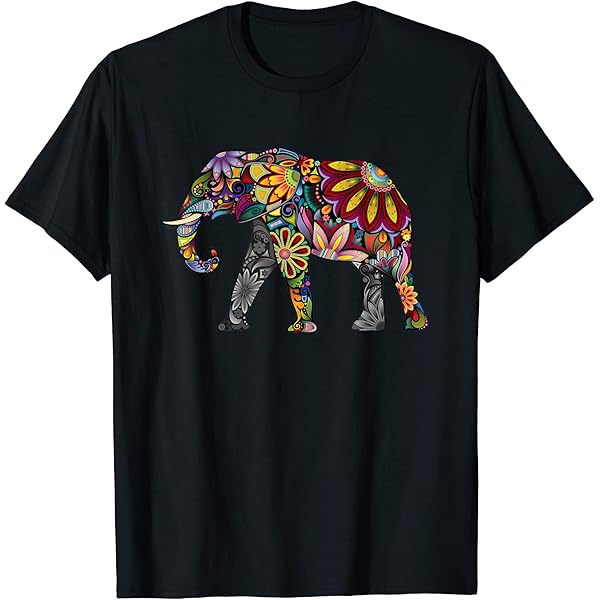 Amazon | 曼荼羅 ガネーシャ アフリカン 象 Tシャツ | Tシャツ